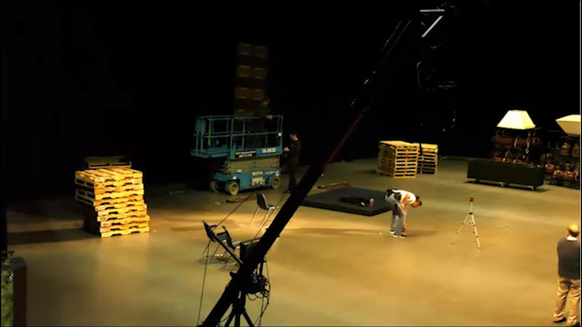 Setting up the studio set for Clancy Davis shoot